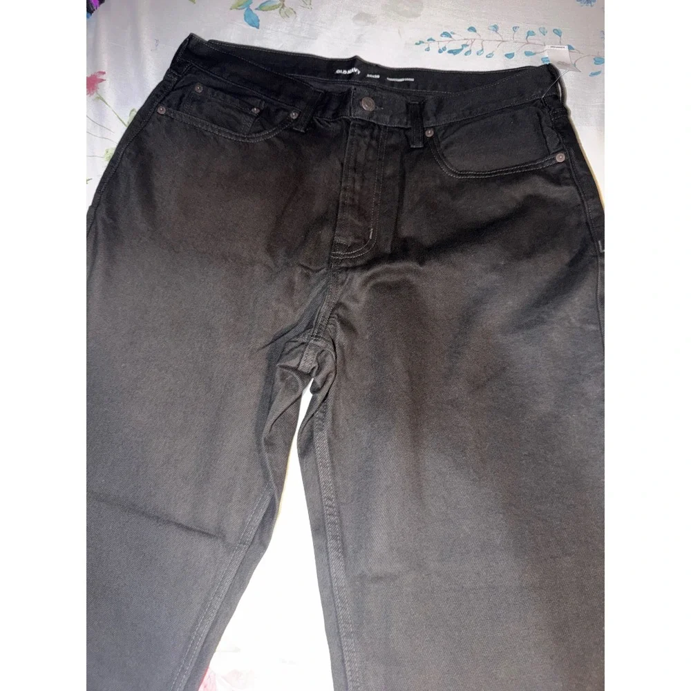 Old Navy Mens Structured Loose Non-Stretch Jeans Black 36x30 893800-00-2-3630